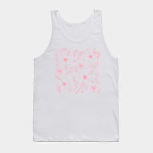 Floral Pattern - Pink Tank Top